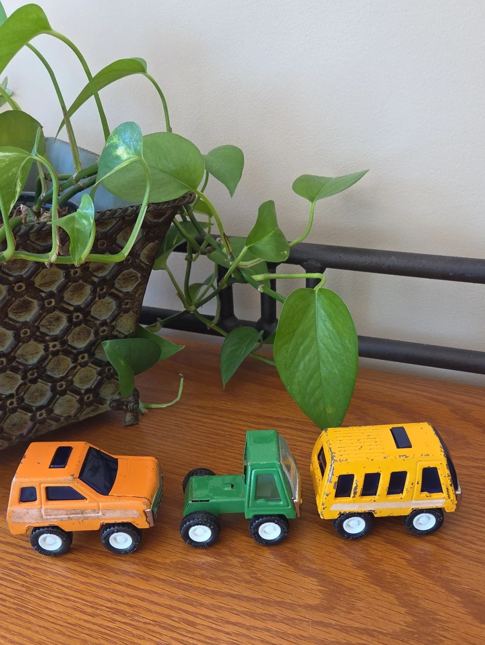 Vtg (3) Buddy L Mini Metal Vehicle Set - Yellow, Orange & Green
